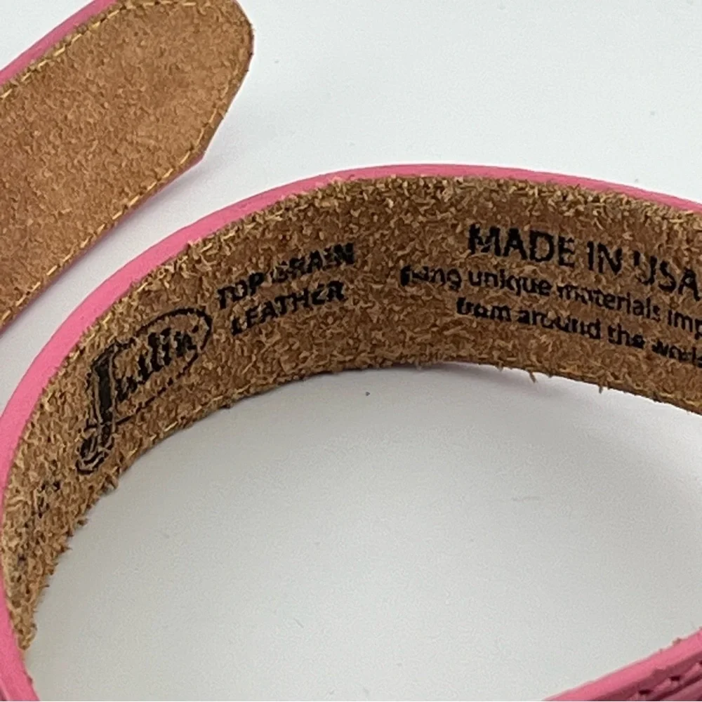 Justin Top Grain Leather Childs Pink Belt Tooled Western 22